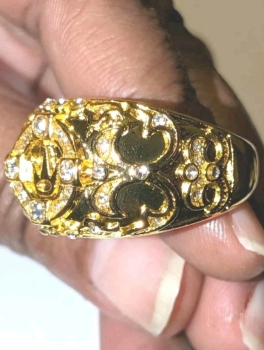 2ct Round Real Moissanite Royal King Crown Mens Yellow Gold Plated Ring Sz 12